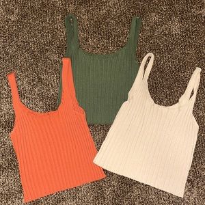 Lot of Ribbed Knit Tank Crop Tops